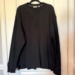ROWM Men's Black Long Sleeve Henley Shirt Size XXL